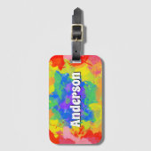 Groovy Rainbow Tie Dye Bagagelabel (Voorkant (verticaal))