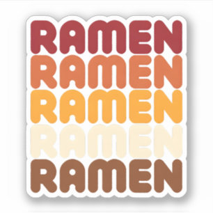 Groovy Ramen Noedel Liefhebber Warme Gradiënt Retr Sticker