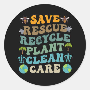 Groovy Red Bevers Red Dieren Recycleer Aarddag Ronde Sticker