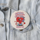 Groovy Red Heart zingt Valentijnse  Ronde Button 4,0 Cm (In situ)