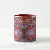 Groovy Red Marked Natte Verf Fractal Art Mok (Midden)