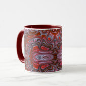 Groovy Red Marked Natte Verf Fractal Art Mok (Voorkant links)