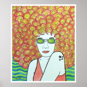 Groovy Redhead Ginger Meisje Poster