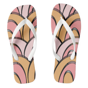 Groovy Regenbogen Oranje Roze Patroon Teenslippers