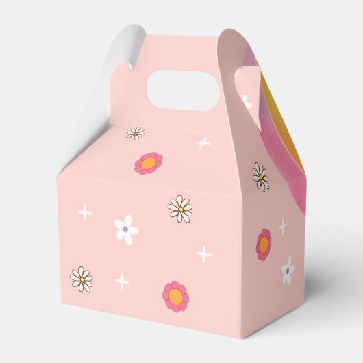 Groovy Regenboog Verjaardagsfeest Bedankdoosjes (Achterkant)