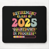Groovy Retirement Cl Of 2025 Teacher Countdown Loa Muismat (Voorkant)