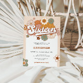 Groovy Retro 16e verjaardagsfeestje Kaart