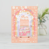 Groovy Retro 2nd Birthday Invitation (Debout devant)