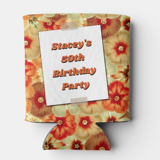 Groovy Retro 50e 60e verjaardag foto Blikjeskoeler (Achterkant)