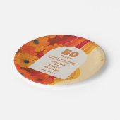 Groovy Retro 50e bruiloft Jubileum Welkomstbord Papieren Bordje (Gekanteld)