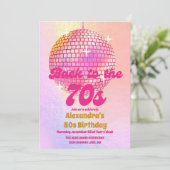 Groovy Retro 50th Let's Disco Verjaardagsfeest Kaart (Staand voorkant)