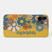 Groovy Retro 60s 70s Bloemen gepersonaliseerd Case-Mate iPhone Case (Achterkant (horizontaal))