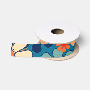 Groovy Retro 60s 70s Bloemenpatroon Lint