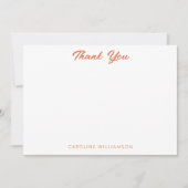 Groovy Retro 60s Botanisch Oranje Roze Aangepast Bedankkaart (Voorkant)