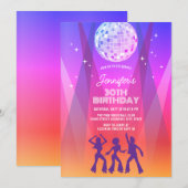 Groovy Retro 70s 80s Disco 30th Birthday Party Kaart (Voorkant / Achterkant)