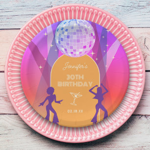 Groovy Retro 70s 80s Disco 30th Birthday Party Papieren Bordje