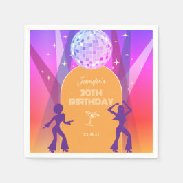 Groovy Retro 70s 80s Disco 30th Birthday Party Servet