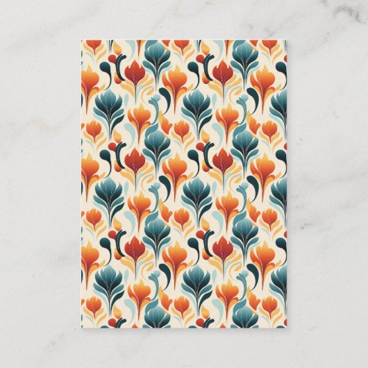 Groovy Retro 70s Bloemen Bruiloft QR code Behuizin Informatiekaartje (Achterkant)