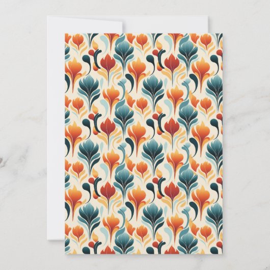 Groovy Retro 70s Bloemenbruiloft Kaart (Achterkant)