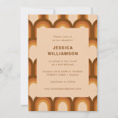 Groovy Retro 70s Bruin Trendy Unique Bat Mitzvah Kaart (Voorkant)