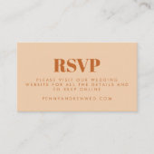 Groovy Retro 70s Bruin Wedding Website QR Code Informatiekaartje (Voorkant)