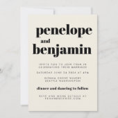 Groovy Retro 70s Design Black All-in-One Wedding Kaart (Voorkant)