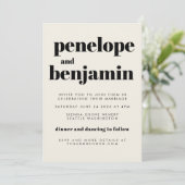 Groovy Retro 70s Design Black All-in-One Wedding Kaart (Staand voorkant)