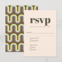 Groovy Retro 70s Design in Olive Wedding Meal