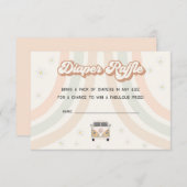 groovy retro 70s diaper raffle call insert informatiekaartje (Voorkant / Achterkant)