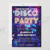 Groovy Retro 70's Disco Party Uitnodiging (Voorkant)