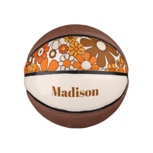 Groovy Retro 70s Gepersonaliseerd voor haar Bloeme Basketbal