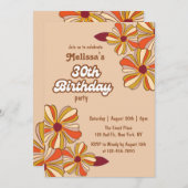 Groovy Retro 70s Hippie Flower 30ste verjaardag Kaart (Voorkant / Achterkant)