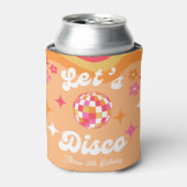 Groovy Retro 70s Laten we Disco Any Age Verjaardag Blikjeskoeler (Blikje Voorkant)
