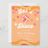 Groovy Retro 70s Laten we Disco Any Age Verjaardag Kaart (Voorkant)