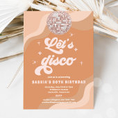 Groovy Retro 70s Laten we Disco Birthday Party Kaart