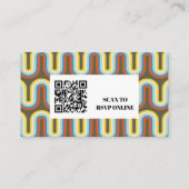 Groovy Retro 70s Olive Wedding Website QR Code Informatiekaartje (Achterkant)