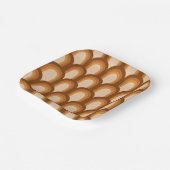 Groovy Retro 70s Patroonontwerp in bruin huwelijk Papieren Bordje (Gebogen)