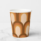 Groovy Retro 70s Pattern Brown Custom Name Wedding Papieren Bekers (Achterkant)