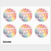 Groovy Retro 70s Rainbow Daisy Baby shower Ronde Sticker (Vel)