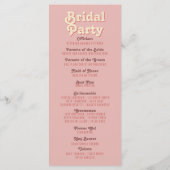 Groovy Retro 70s Summer Wedding Programma (Achterkant)