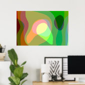Groovy Retro Abstract art 710 Poster (Thuiskantoor)