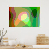 Groovy Retro Abstract art 710 Poster (Keuken)