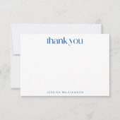 Groovy Retro Abstract Blue Custom Vrijgezellenfees Bedankkaart (Voorkant)