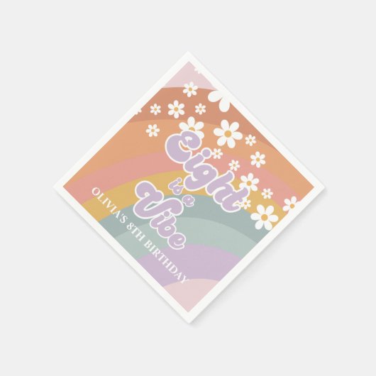 Groovy Retro acht is een Vibe Rainbow Servet (Hoek)