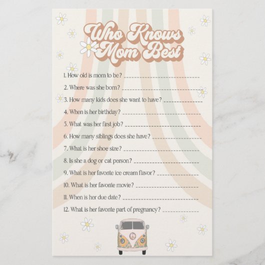 groovy retro baby shower die het beste bij mam wee (Voorkant)