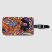 Groovy Retro Bagagelabel (Voorkant (horizontaal))