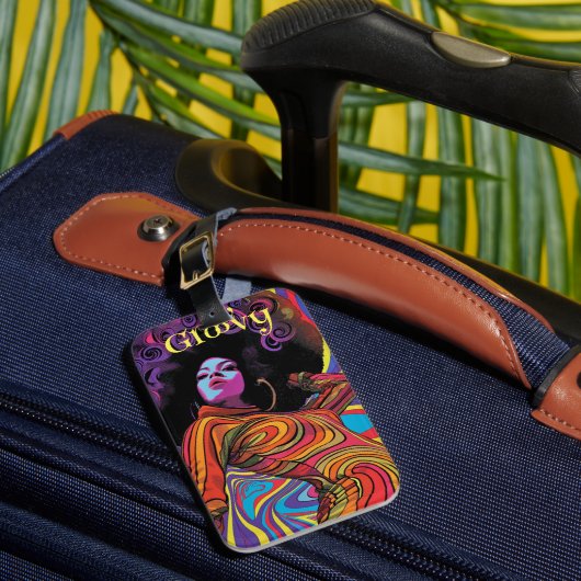 Groovy Retro Bagagelabel (Voorkant Insitu 1)