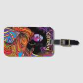 Groovy Retro Bagagelabel (Voorkant (horizontaal))