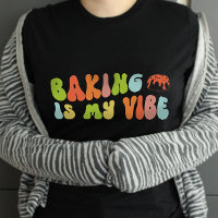 Groovy Retro Baking is mijn vibe T-shirt, bakker