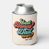 Groovy Retro Best Bonus Pap Ever Foto Fathers Day Blikjeskoeler (Blikje Voorkant)